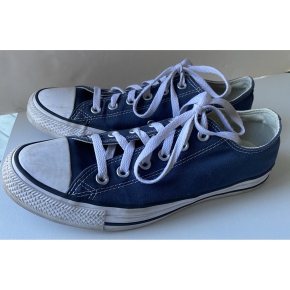 Converse All Star Navy Blue Canvas Sneaker Size M9697 Men's 7 Women 9 - Picture 2 of 7